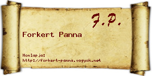 Forkert Panna névjegykártya
